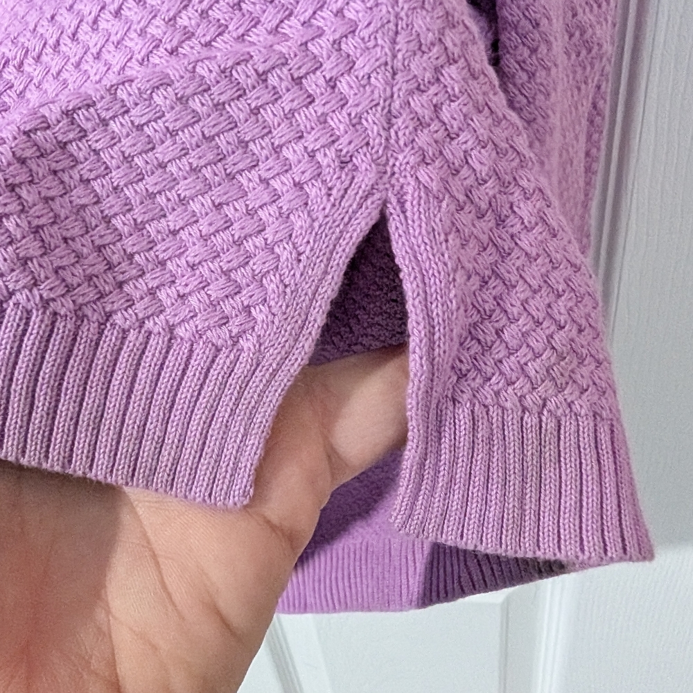 NWT Talbots Plus Purple Basket Weave Long Sleeve Sweater in Size 1X - Picture 10 of 11